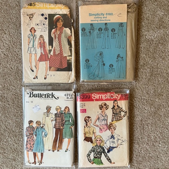 Vintage 70s sewing pattern lot bust 34 - Picture 3 of 3